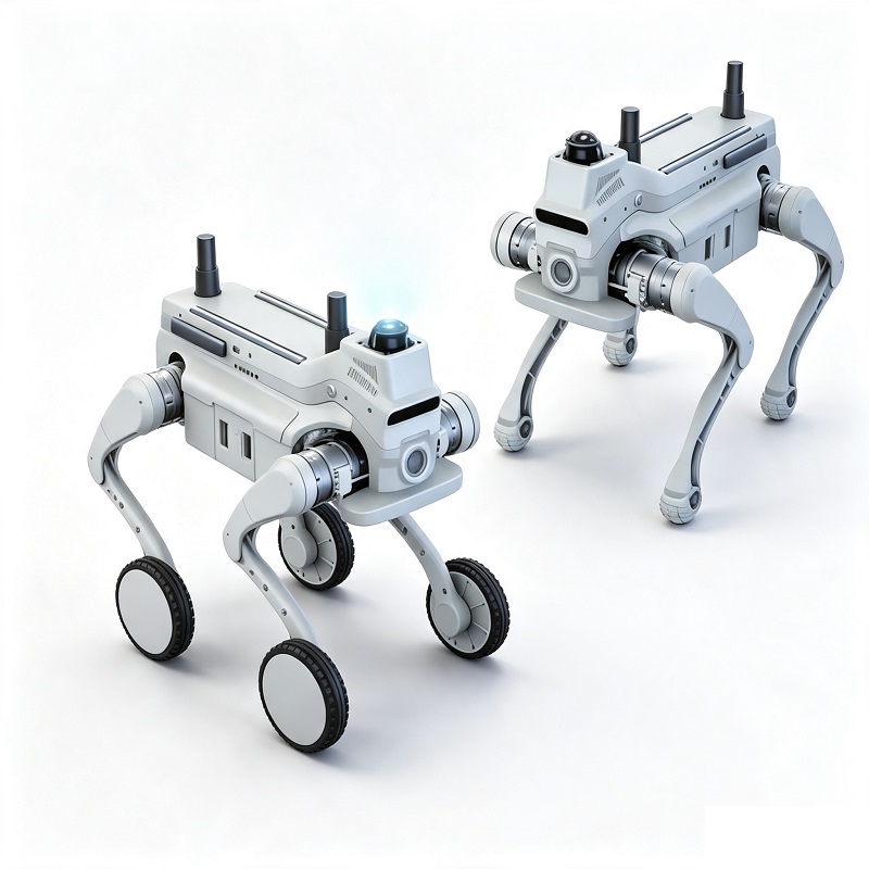 Pramoninis keturkojis robotas apžiūrai ir tyrimams