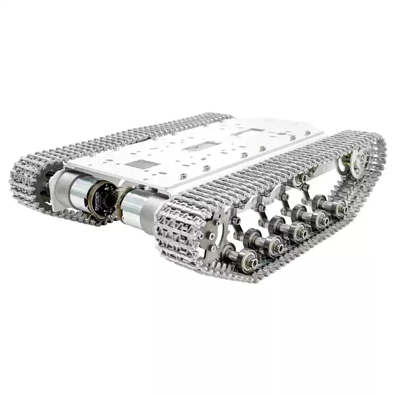 Metalinė smūgius sugerianti vikšrinė roboto važiuoklė
