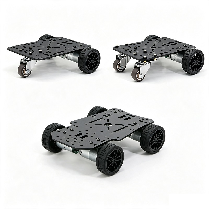 Mini elektrinis ratinis roboto važiuoklė 4WD